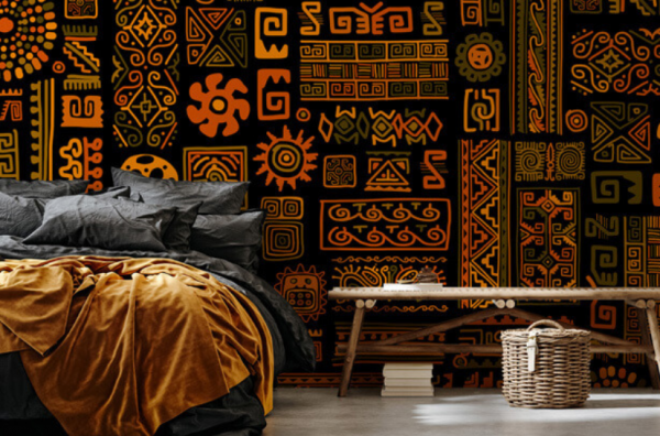 Dinding dengan Wallpaper Etnik